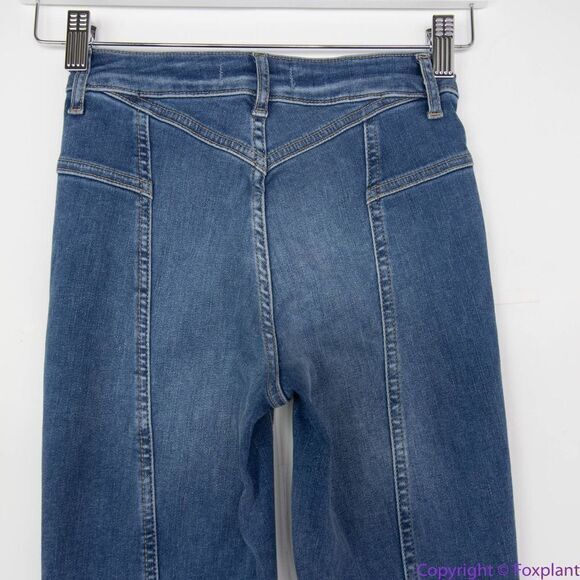 NEW Free People Riley Skinny Jeans Blue Daybreak‎ Back Seam High Rise, 24 - Picture 7 of 14
